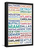 Football Cities - White-null-Framed Poster