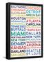 Football Cities - White-null-Framed Poster