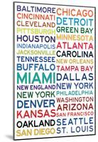 Football Cities - White-null-Mounted Poster