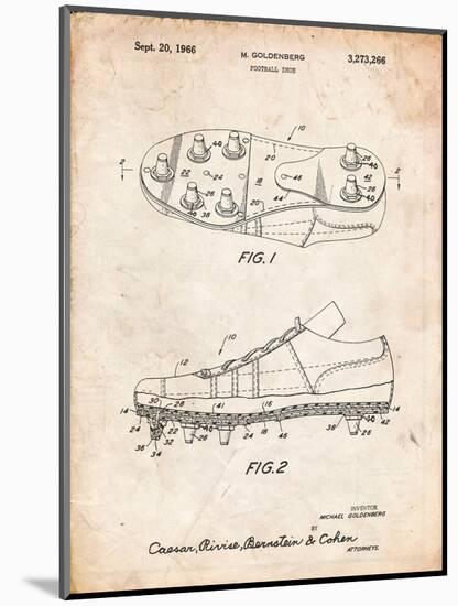 Football Cleat Patent Print-Cole Borders-Mounted Art Print