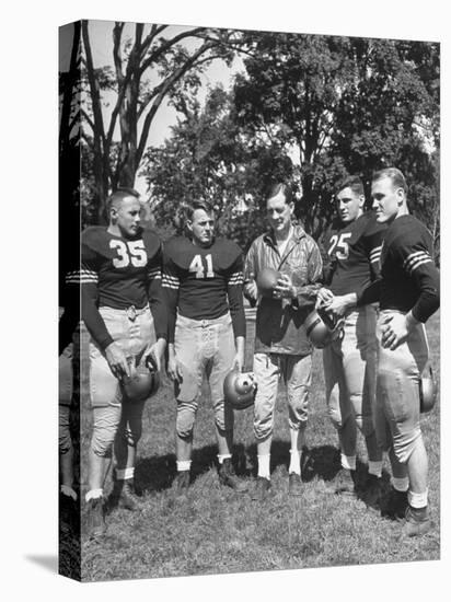 Football Coach Earl Blaik Working with Players Felix Blanchard, Glenn Davis, and Thomas Mcwilliams-null-Stretched Canvas