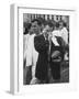 Football Coach Jack Freeman Holding Ball Weeps with Joy After His Team-Hank Walker-Framed Photographic Print