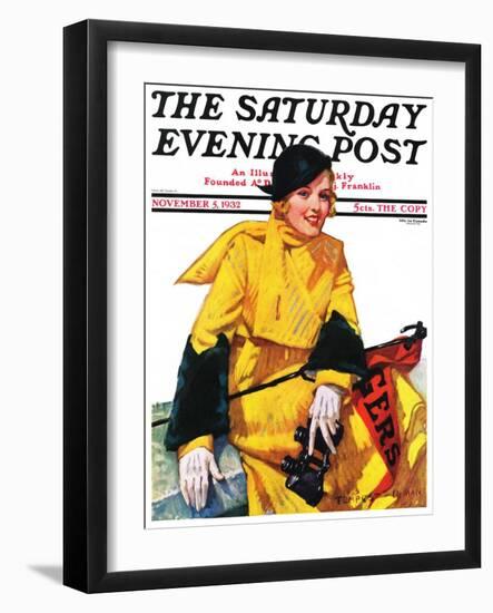 "Football Fan," Saturday Evening Post Cover, November 5, 1932-Tempest Inman-Framed Giclee Print