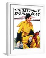 "Football Fan," Saturday Evening Post Cover, November 5, 1932-Tempest Inman-Framed Giclee Print