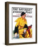 "Football Fan," Saturday Evening Post Cover, November 5, 1932-Tempest Inman-Framed Giclee Print