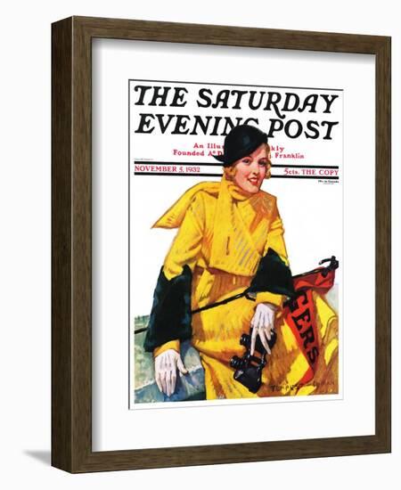 "Football Fan," Saturday Evening Post Cover, November 5, 1932-Tempest Inman-Framed Giclee Print