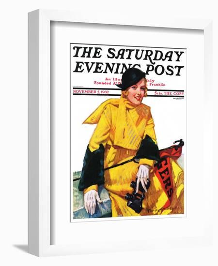 "Football Fan," Saturday Evening Post Cover, November 5, 1932-Tempest Inman-Framed Giclee Print