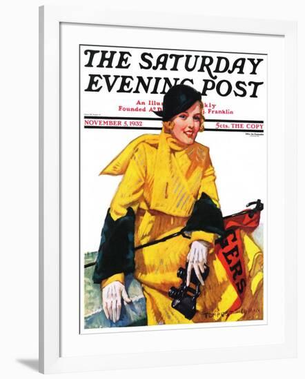 "Football Fan," Saturday Evening Post Cover, November 5, 1932-Tempest Inman-Framed Giclee Print