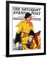 "Football Fan," Saturday Evening Post Cover, November 5, 1932-Tempest Inman-Framed Giclee Print