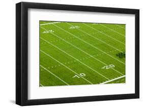 Football field of Creighton University Morrison Football Stadium showing the 10 yard and 20 yard...-null-Framed Photographic Print