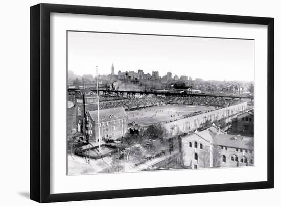 Football Game at Franklin Field, Philadelphia, Pennsylvania-null-Framed Art Print