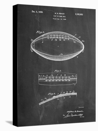 Football Game Ball Patent-Cole Borders-Stretched Canvas