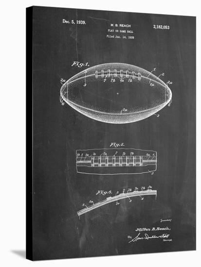 Football Game Ball Patent-Cole Borders-Stretched Canvas