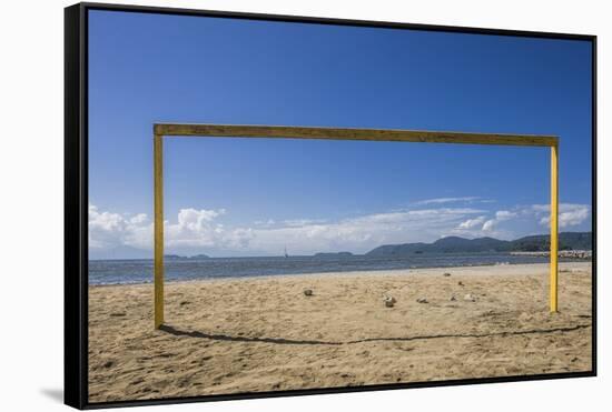 Football Goal in Praia (Beach) Do Pontal-Massimo Borchi-Framed Stretched Canvas