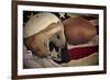 Football Helmet Pigskin & Flag-null-Framed Art Print