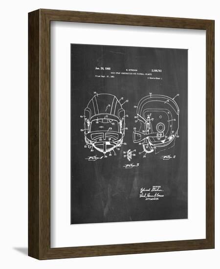 Football Helmet With Chinstrap Patent-null-Framed Art Print