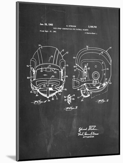 Football Helmet With Chinstrap Patent-null-Mounted Art Print