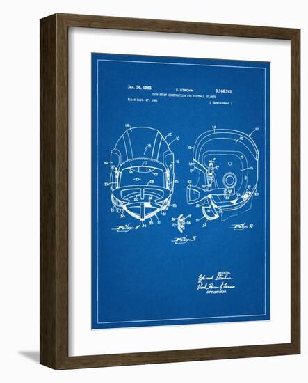 Football Helmet With Chinstrap Patent-null-Framed Art Print