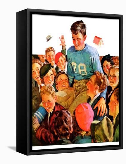 "Football Hero,"November 17, 1934-Eugene Iverd-Framed Stretched Canvas