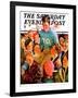 "Football Hero," Saturday Evening Post Cover, November 17, 1934-Eugene Iverd-Framed Giclee Print