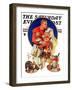 "Football Hero," Saturday Evening Post Cover, November 4, 1933-Joseph Christian Leyendecker-Framed Giclee Print