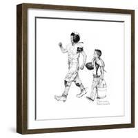 Football Hero-Norman Rockwell-Framed Giclee Print