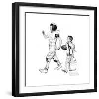 Football Hero-Norman Rockwell-Framed Giclee Print