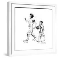 Football Hero-Norman Rockwell-Framed Giclee Print