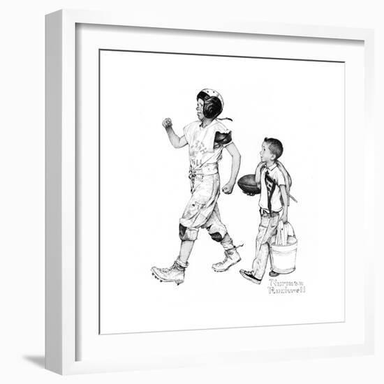 Football Hero-Norman Rockwell-Framed Giclee Print