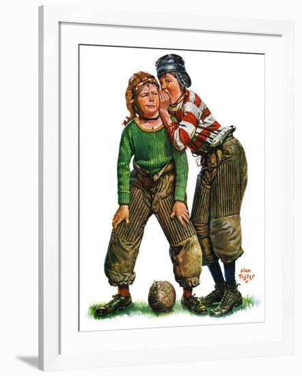 "Football Huddle,"November 12, 1927-Alan Foster-Framed Giclee Print