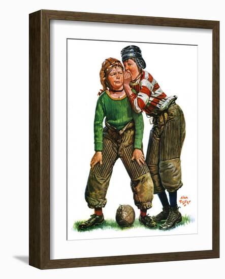 "Football Huddle,"November 12, 1927-Alan Foster-Framed Giclee Print