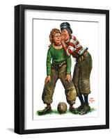 "Football Huddle,"November 12, 1927-Alan Foster-Framed Giclee Print