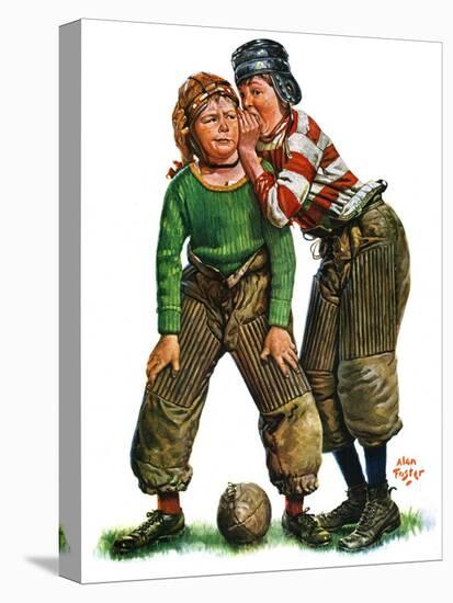"Football Huddle,"November 12, 1927-Alan Foster-Stretched Canvas