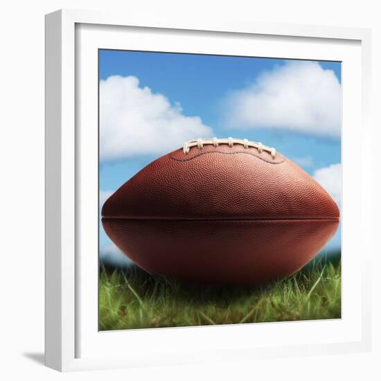 Football in Grass-James Noble-Framed Photographic Print