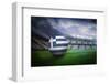 Football in Greece Colours in Large Football Stadium with Lights-Wavebreak Media Ltd-Framed Photographic Print