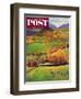 "Football in the Country" Saturday Evening Post Cover, October 8, 1955-John Clymer-Framed Giclee Print