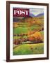 "Football in the Country" Saturday Evening Post Cover, October 8, 1955-John Clymer-Framed Giclee Print