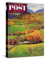 "Football in the Country" Saturday Evening Post Cover, October 8, 1955-John Clymer-Stretched Canvas