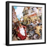 Football in the Streets-McConnell-Framed Giclee Print