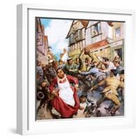 Football in the Streets-McConnell-Framed Giclee Print