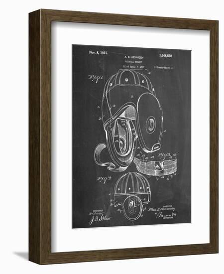 Football Leather Helmet Patent-null-Framed Art Print