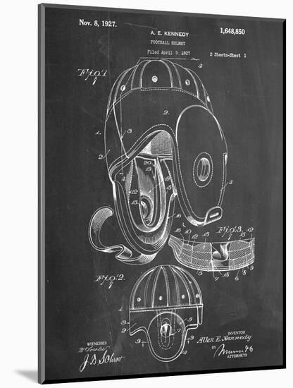 Football Leather Helmet Patent-null-Mounted Art Print