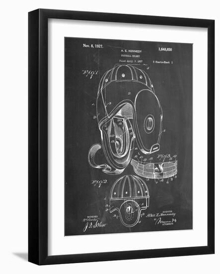 Football Leather Helmet Patent-null-Framed Art Print