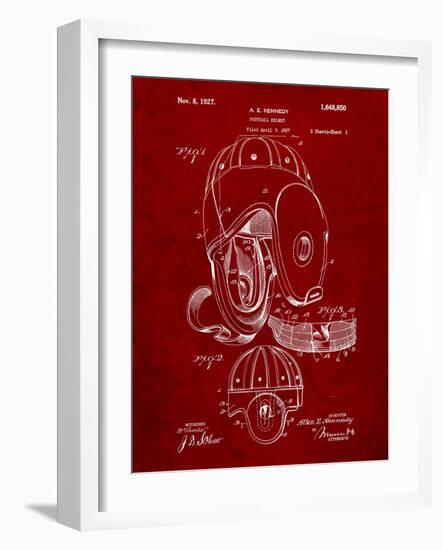 Football Leather Helmet Patent-Cole Borders-Framed Art Print