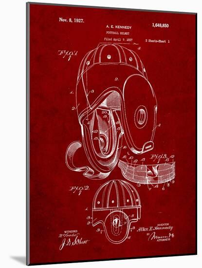 Football Leather Helmet Patent-Cole Borders-Mounted Art Print