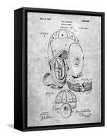 Football Leather Helmet Patent-Cole Borders-Framed Stretched Canvas