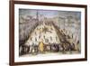Football Match in Piazza Santa Maria Novella in Florence-null-Framed Giclee Print