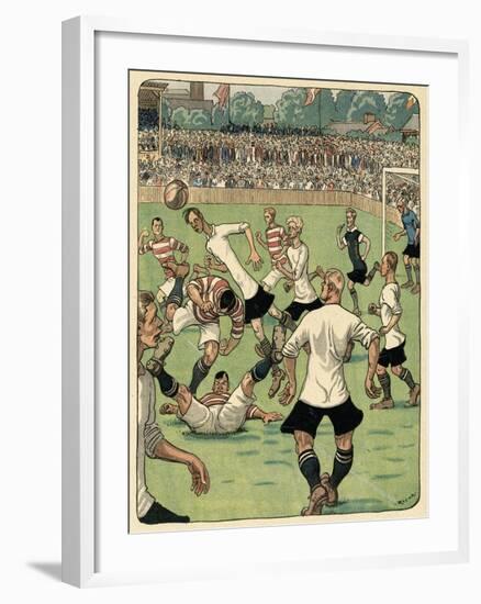 Football Match, Klodshans-Rasmus Christiansen-Framed Art Print