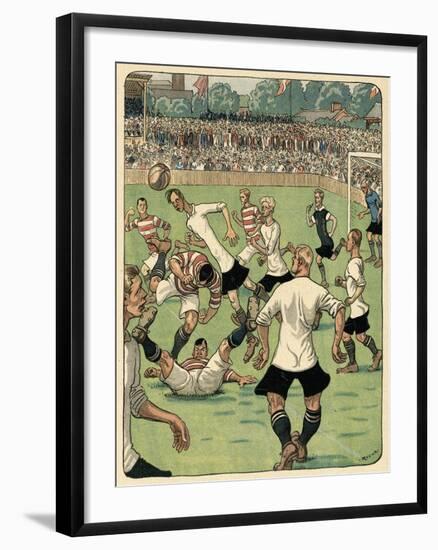 Football Match, Klodshans-Rasmus Christiansen-Framed Art Print