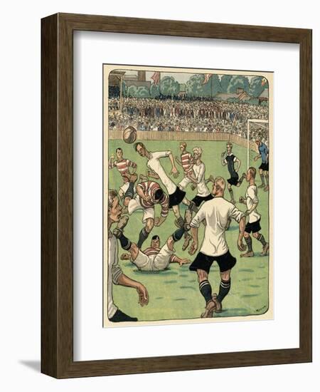 Football Match, Klodshans-Rasmus Christiansen-Framed Art Print